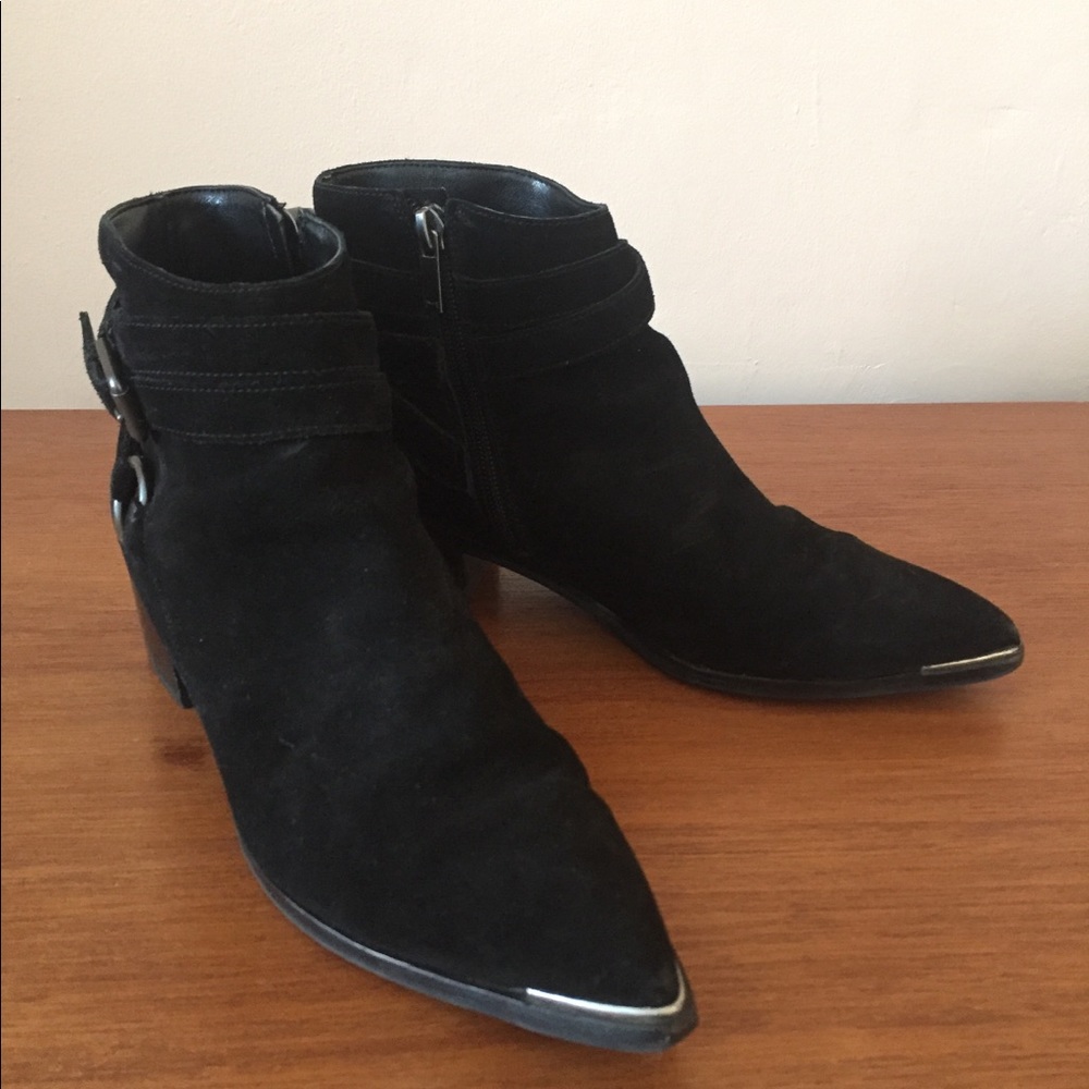 Marc Fisher black suede ankle boots